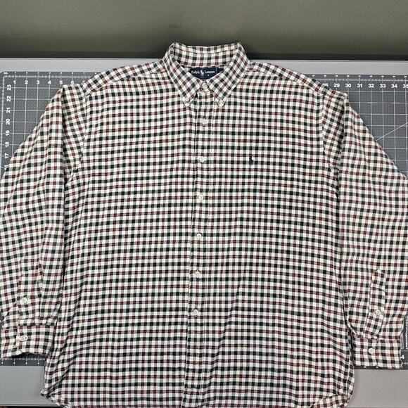 Polo Ralph Lauren Blaire Shirt Mens XL Check Plaid Flannel Preppy Ivy League - Picture 1 of 11